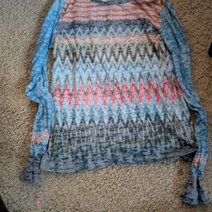 Prana Multicolor Patterned Long Sleeve Top